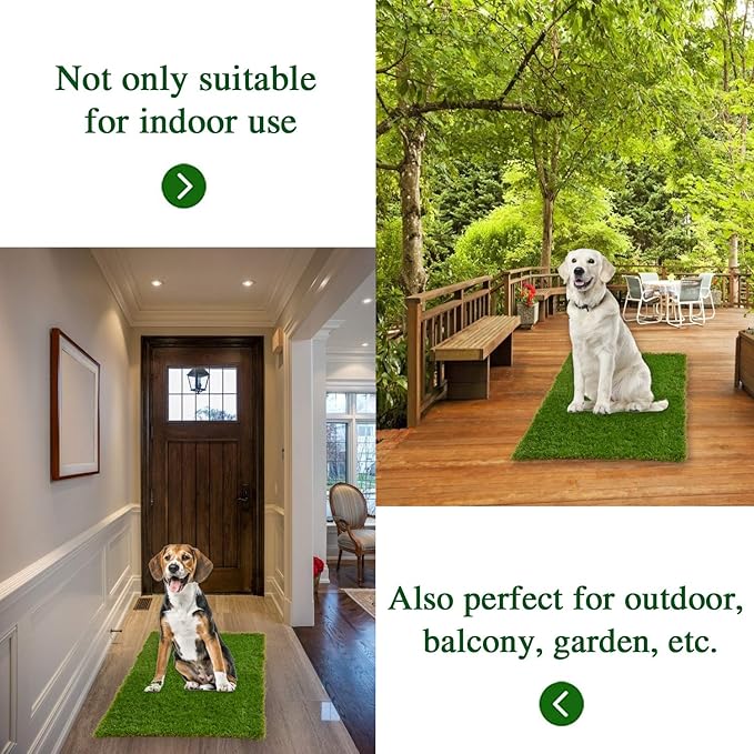 Dog Grass Large Potty Patch, Artificial Dog Grass Bathroom Turf for Pet Training, Washable Puppy Pee Pad, Perfect Indoor/Outdoor Portable Potty Pet Loo (Replacement Grass)