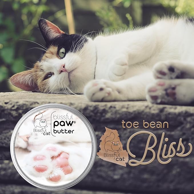 The Blissful Cat Paw Butter, Moisturizer for Dry Paw Pads, Softens and Protects Rough Feet, Versatile, Lick-Safe Balm, 2 oz.