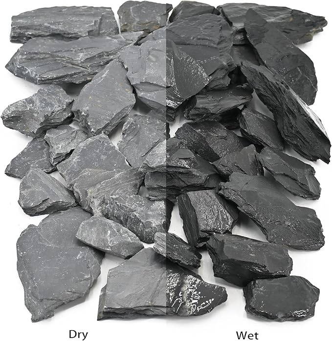 Aquarium Rocks 10LB Natural Slate Rock for Aquarium Landscaping for Terrariums, Reptile Habitats & Creative Aquascaping-3 to 8 Inches