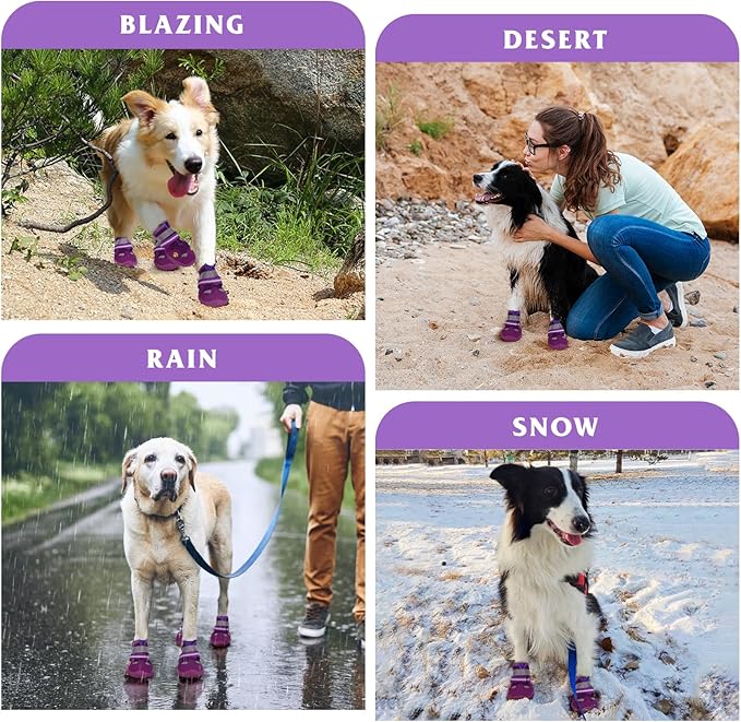 Dog Shoes for Large Medium Small Dog, Mesh Breathable Dog Shoes for Hot Pavement, Anti-Slip Dogs Boots Paw Protectors with Reflective for Outdoor Walking Indoor Hardfloors (Size 3)