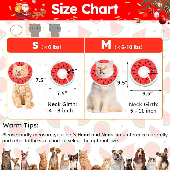 Cat Cone Collar Soft, Waterproof Cat Recovery Collar for Wound Healing Cute Donut Adjustable Kittens Cones to Stop Licking Comfortable Neck Elizabethan Collars for Cats Kittens After Surgery