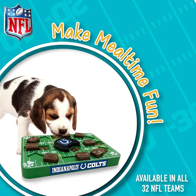 Pets First NFL Indianapolis Colts Puzzle Toy - Interactive Dog Puzzle Treat Toy