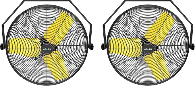 9200 CFM 24" Industrial Wall Mount Fans with 2 Pack, High Velocity 2-Speed Professional Metal Fan with Powerful Motor, Heavy Duty Fan for Garage, Commercial, Warehouse, Greenhouse, UL Listed