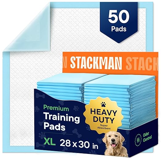 Dog Pads Large Pet Pee Pads for Dogs & Puppy Training 28" x 30" Potty Pads for Dogs [50-COUNT] Leak-Proof Dog and Puppy Pads - Quick-Dry Surface - Heavy Duty Absorbent Disposable Dog Wee Pad Bulk Pack