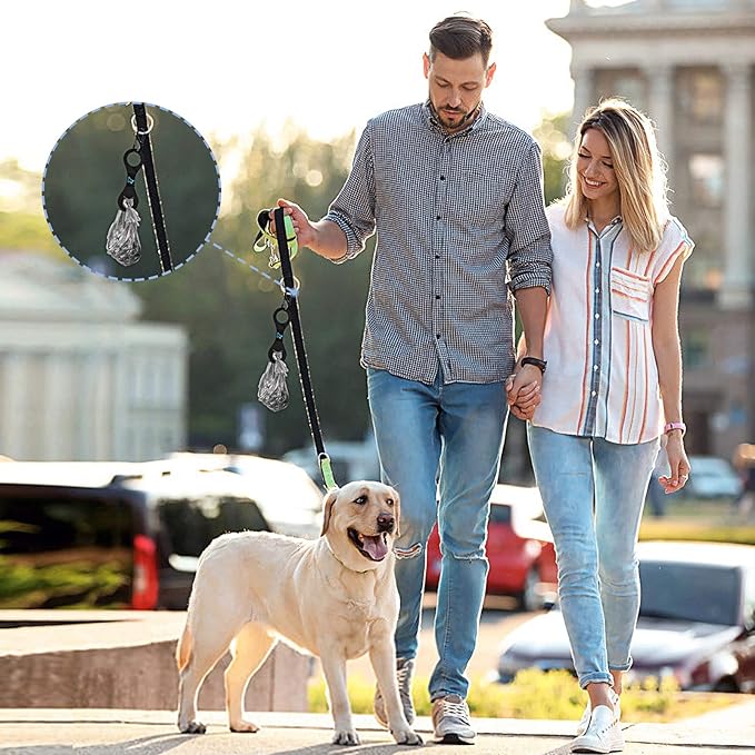 PuppyDoggy Dog Poop Bag Holder for Leash Waste Bag Carrier Dog Poop Bag Dispenser for Walking Running Bicycle Accessory 4 Pieces (Black + Pink)