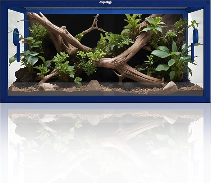 50 Gallon Bearded Dragon Tank, Reptile Enclosure for Easy Maintenance, Front Opening Reptile Tank with Top Screen Ventilation & Glass Sliding Door 36''x18''x18''