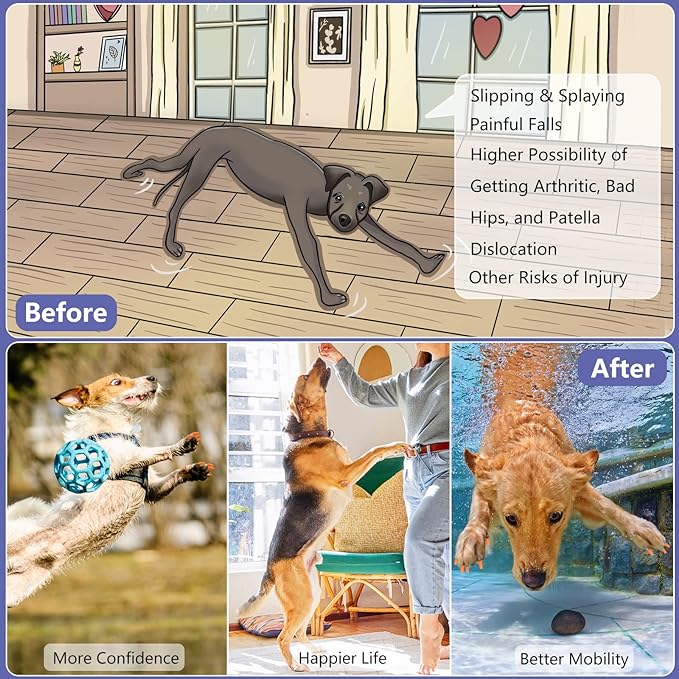 Nail Grippers for Dogs - Dog Anti Slip, Toe Grippers for Senior Dogs, Stop Sliding on Hardfloor, Two Ways of Use, Dog Paw Protector, Increase Traction, Reduce Pain & Struggle (45PCS/Pack)