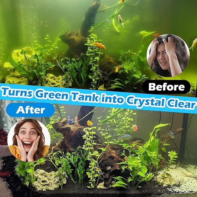Aquarium U-V Filter 158GPH for 10-45 Gallon Small Betta Fish Turtle Tank, Internal Filter w/ Aeration Bio Sponge Green Clean Machine Green Killing Deodorization Keep Saltwater Freshwater Crystal Clear