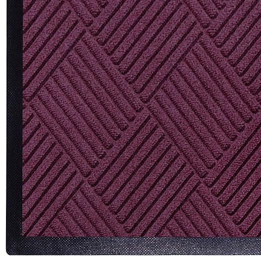 M+A Matting WaterHog Diamond | Commercial-Grade Entrance Mat with Rubber Border – Indoor/Outdoor, Quick Drying, Stain Resistant Door Mat (Bordeaux, 6' x 8')