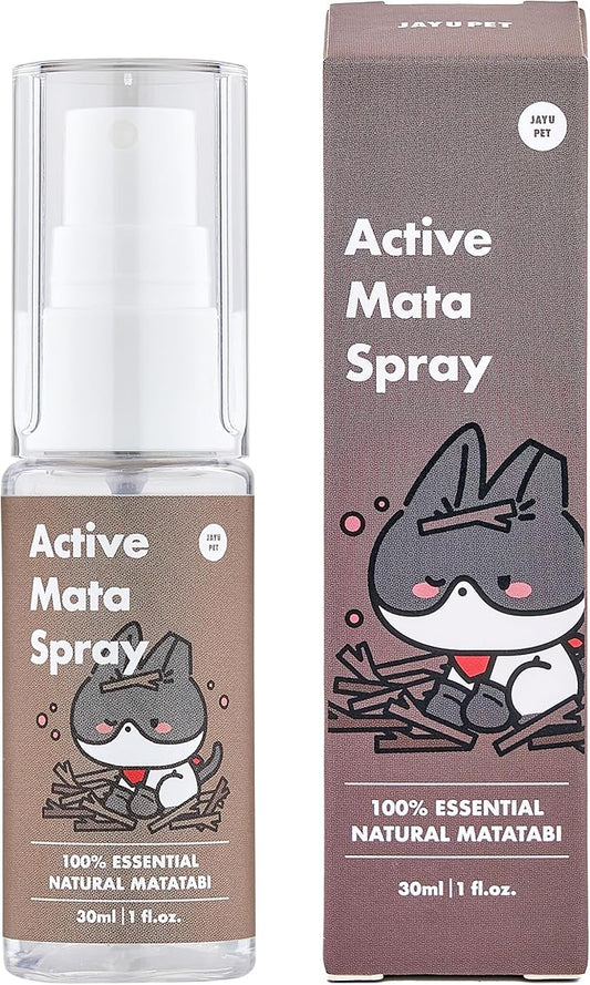 JAYU PET Active MATA Spray – 100% Natural Silvervine Spray for Cats, Liquid Catnip Alternative, Calming Spray for Indoor Kittens, Boosts Play & Engagement, Reduces Stress (1 fl oz)