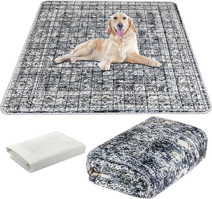 Extra Large Washable Pee Pads for Dogs (72"x72"), Upgrade Reusable Puppy Pads with Non-Slip Rug Pad, Super Thickening Absorbent Leakproof Dog Traning Pads Whelping Pad for Dogs, Doggie