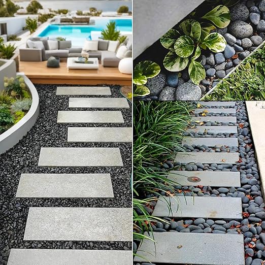 5 lbs Mexican Beach Pebbles, 2-3 Inch Decorative River Rocks for Fish Tank Aquarium Fountain, Decorative Pebbles for Garden Landscaping, Home Décor, Outdoor Paving Walkways Pathways Backyard