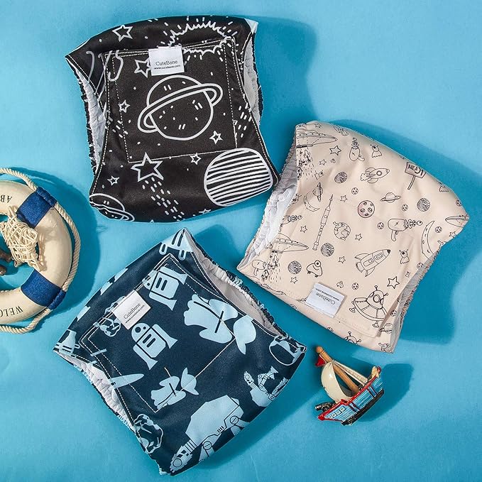 CuteBone Male Washable Dog Diapers Belly Bands 3pcs a Pack DM05M