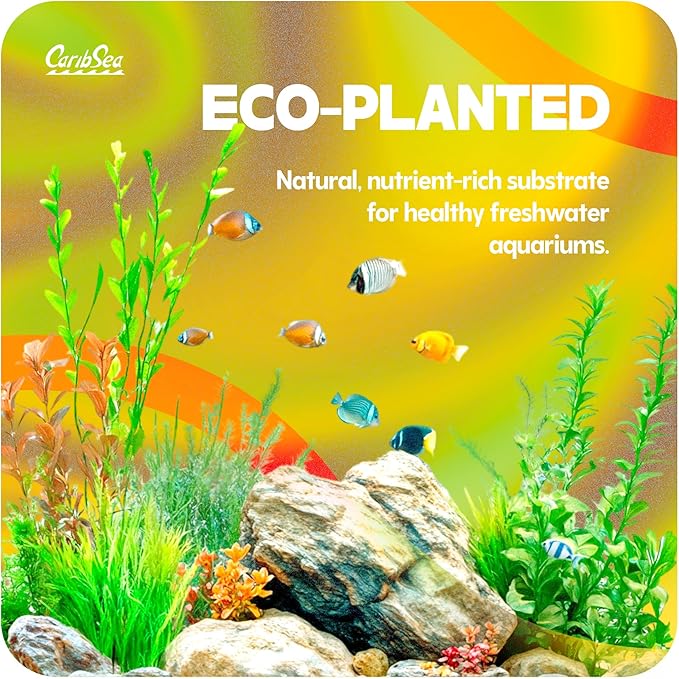 CaribSea Eco-Complete Planted Aquarium Substrate - 20 lbs - Black Nutrient-Rich Gravel for Freshwater Planted Tanks - Promotes Healthy Plant Growth & Water Stability