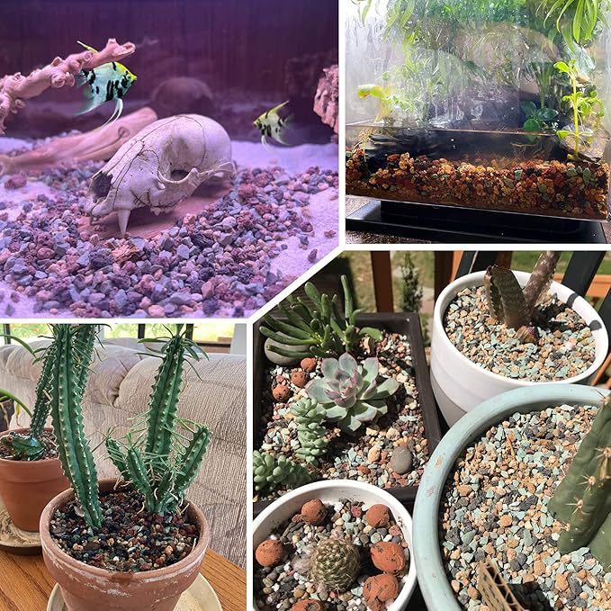 7lb Mix Horticultural Lava Rock Pebbles Pumice Potting Soil Amendment Succulent Cactus Bonsai Gritty Rock Decorative Gravel Plant Drainage Volcanic Rock for Aquarium Fairy Gardening Top Dressing