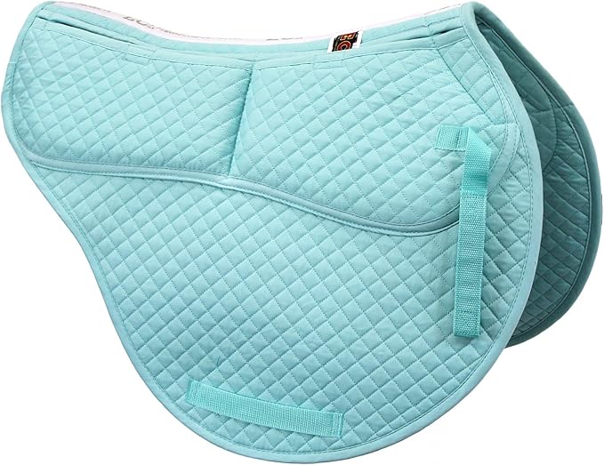 ECP Equine Comfort Products All-Purpose Contoured Correction Saddle Pad with Adjustable Memory Foam Inserts for Custom Support, Non-Slip, Shock Absorbing, 22” Spine, 19.5” Drop