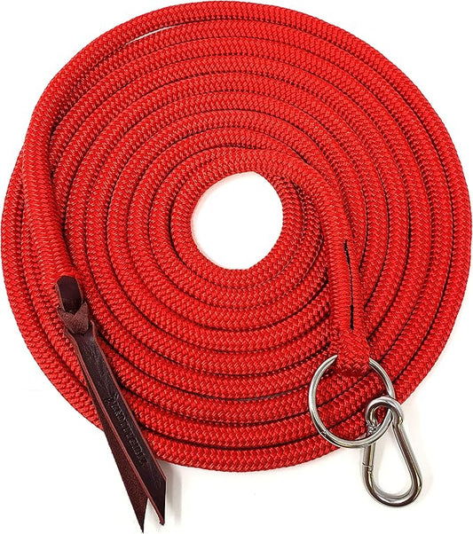 22' Long Line with SS O Ring and Carabiner (Red)