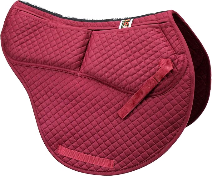 ECP Equine Comfort Products All-Purpose Contoured Correction Saddle Pad with Adjustable Memory Foam Inserts for Custom Support, Non-Slip, Shock Absorbing, 22” Spine, 19.5” Drop