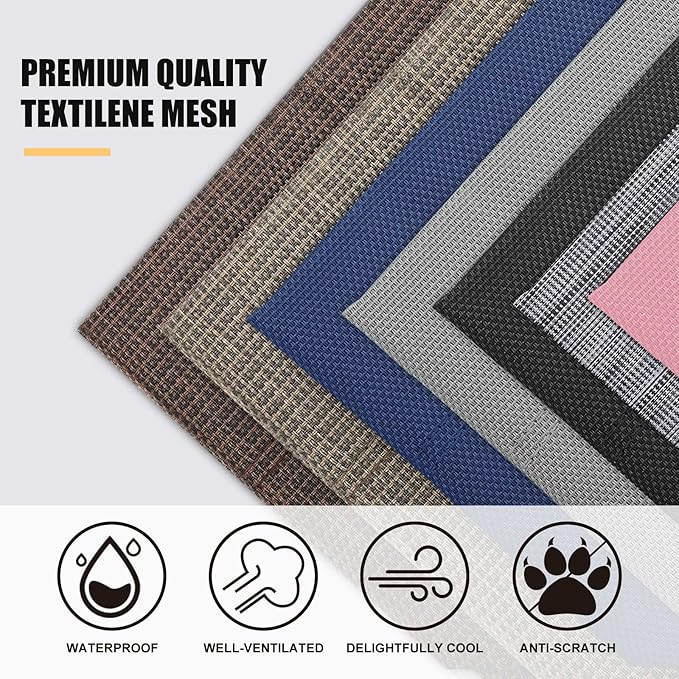 Veehoo Chew Proof Elevated Dog Bed - Cooling Raised Pet Cot - Rustless Aluminum Frame and Durable Textilene Mesh, Unique Designed No-Slip Feet for Indoor or Outdoor Use, Brown, Medium, CWC2002