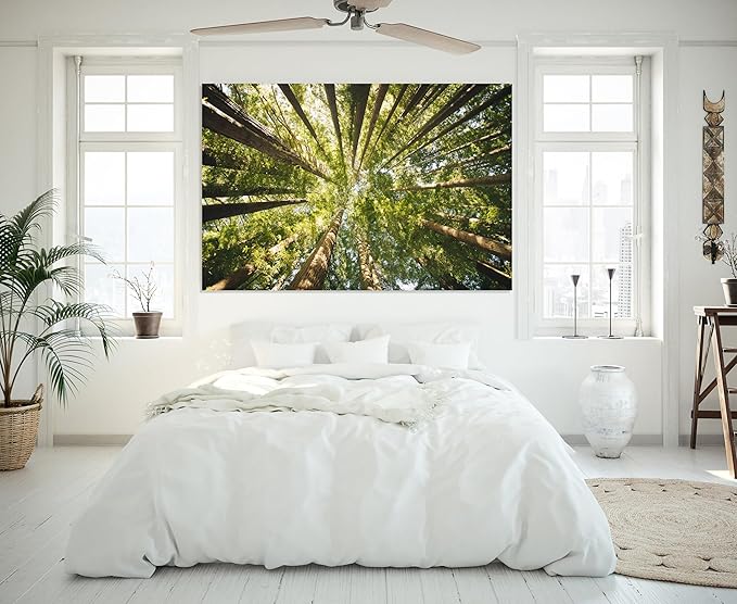 Nature Wall Art Prints - Ocean Forest Mountain Lake Canvas Landscapes - Small to Extra Large Living Room Bedroom Kitchen Bathroom Décor (Serenity in the Forest, 35L" x 53W")
