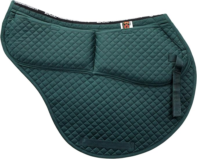 ECP Equine Comfort Products All-Purpose Contoured Correction Saddle Pad with Adjustable Memory Foam Inserts for Custom Support, Non-Slip, Shock Absorbing, 22” Spine, 19.5” Drop