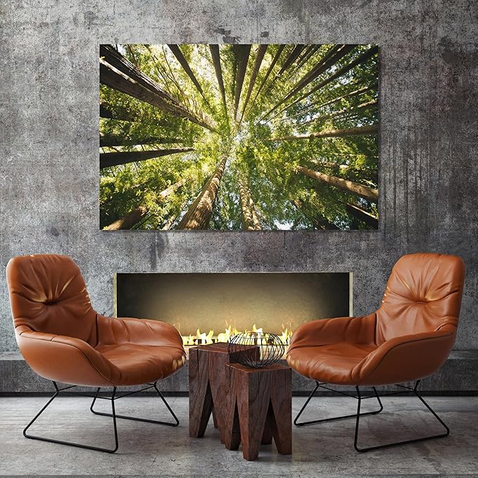 Nature Wall Art Prints - Ocean Forest Mountain Lake Canvas Landscapes - Small to Extra Large Living Room Bedroom Kitchen Bathroom Décor (Serenity in the Forest, 35L" x 53W")
