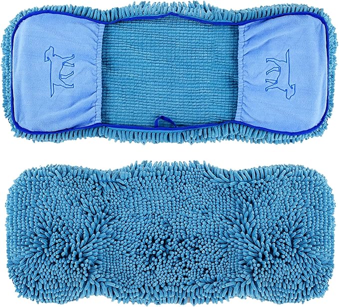 Tuff Pupper Quick Dry Towel for Dogs | Ultra Absorbent Microfiber Shammy | Extra Large 35x15 Size for All Breeds | Comfortable Hand Pockets | Indoor Outdoor Use | Durable Material | Machine Washable