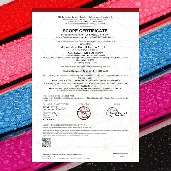 Didog Soft Padded Dog Collar for Large Dogs, Colorful and Durable Pet Collar with Quick Release Buckle, Light and Breathable for Daily Walking, Purple, L