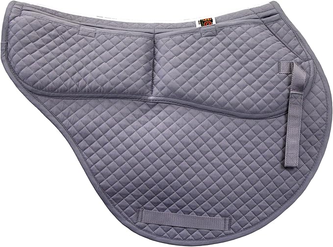 ECP Equine Comfort Products All-Purpose Contoured Correction Saddle Pad with Adjustable Memory Foam Inserts for Custom Support, Non-Slip, Shock Absorbing, 22” Spine, 19.5” Drop