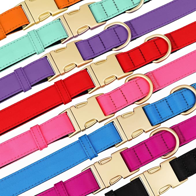 Didog Soft Padded Dog Collars for Small Dogs, Colorful and Durable Dog Collar with Quick Release Buckle, Light and Breathable for Daily Walking, Rose Purple, S