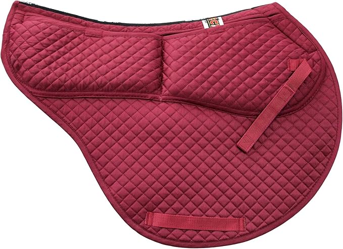 ECP Equine Comfort Products All-Purpose Contoured Correction Saddle Pad with Adjustable Memory Foam Inserts for Custom Support, Non-Slip, Shock Absorbing, 22” Spine, 19.5” Drop