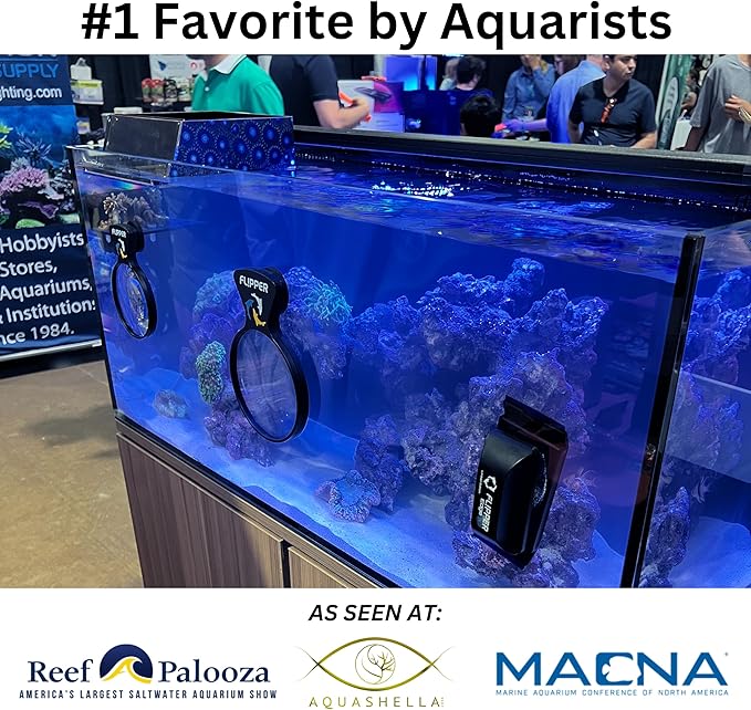 FL!PPER Flipper DeepSee Viewer MAX 5" Black - Coral and Fish Magnifier for Reef Tank and Freshwater Aquarium Photography and Videography - Magnetic Magnifying Glass