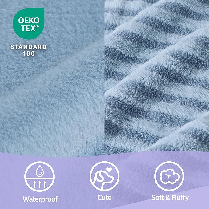 LE SURE Cute Dog Beds for Extra Large Dogs, Orthopedic Waterproof XL Pet Bed with Sides, Non-Slip and Egg-Crate Foam Big Dog Couch Sofa with Washable Removable Cover, Blue