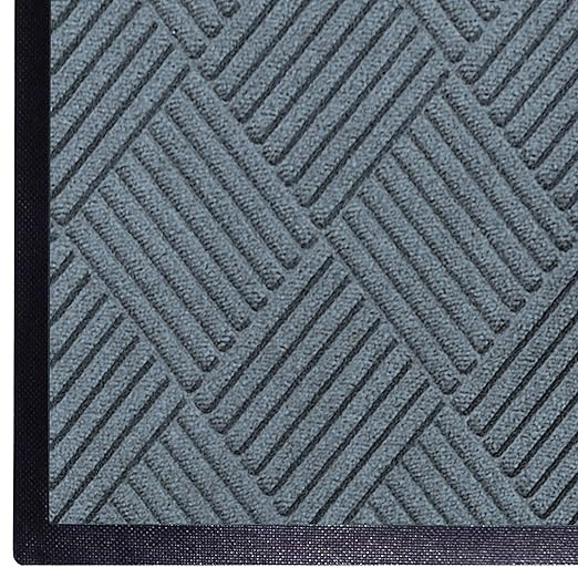 WaterHog Diamond | Commercial-Grade Entrance Mat with Rubber Border – Indoor/Outdoor, Quick Drying, Stain Resistant Door Mat (Bluestone, 3' x 12')